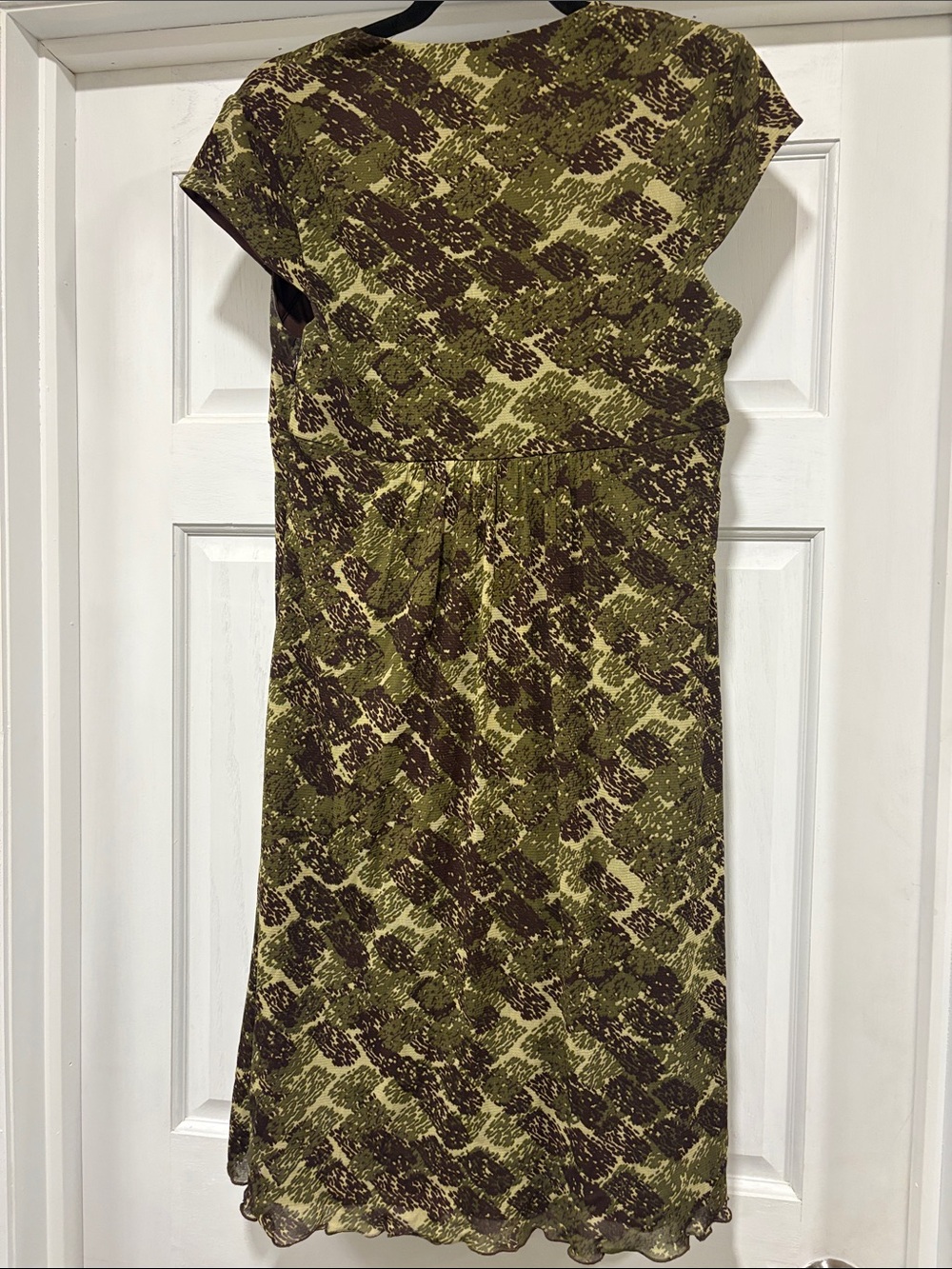 Signature by Sangria Earthy Chiffon Square Neck Ribbon Detail Dress 12 - Picture 8 of 8